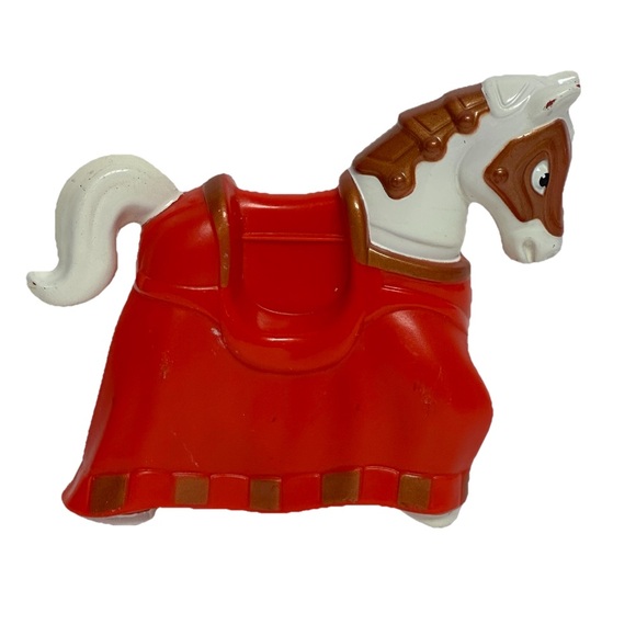 Fisher-Price Other - Imaginext White Red Castle Knight Jousting Rolling Horse Fisher Price